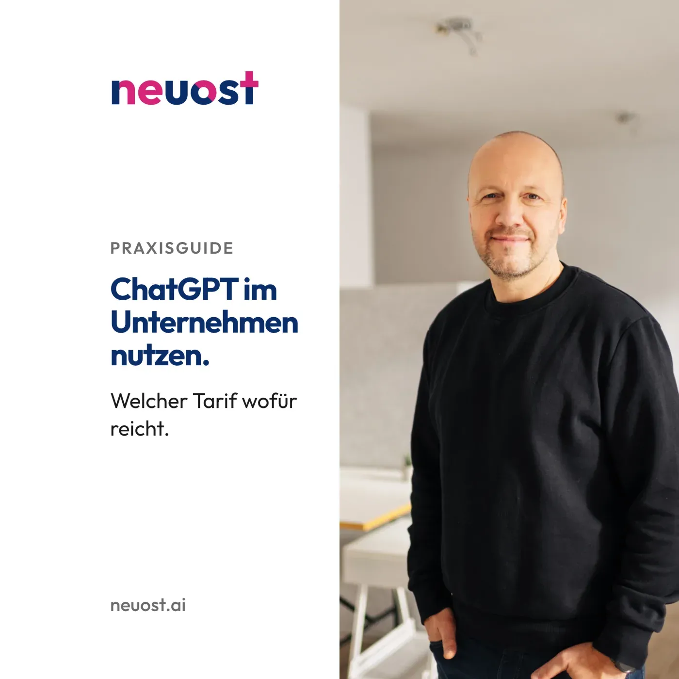 ChatGPT im Unternehmen nutzen: Praxisguide für den sicheren Einsatz. Titelbild mit Ralf Cornesse im Büro