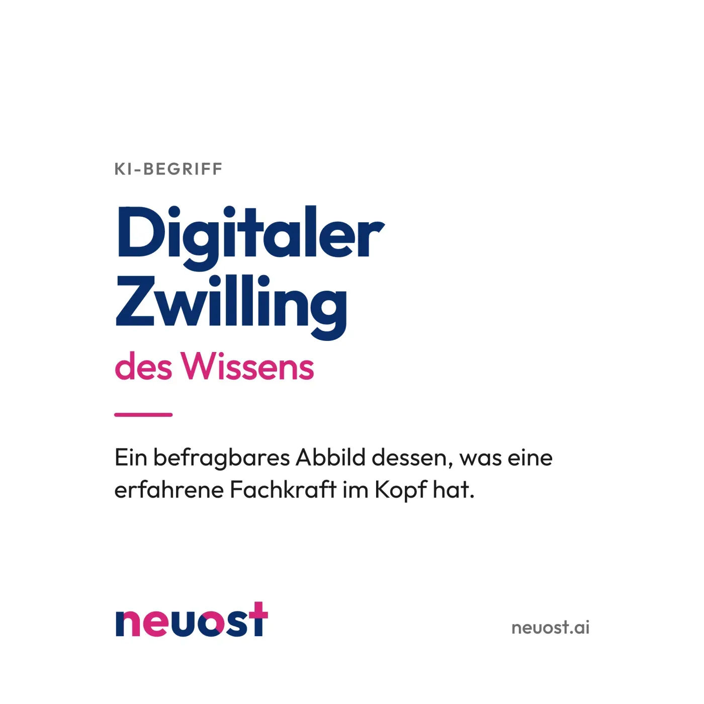 Digitaler Zwilling: Erfahrungswissen mit KI bewahren. Titelbild mit der Erklärung des Begriffs digitaler Zwilling