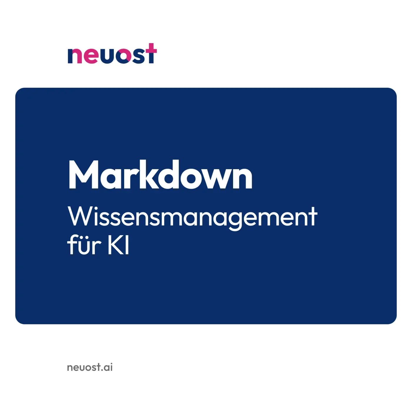 Markdown-Dateien: Wissensmanagement für KI. Titelbild mit dem Schriftzug Markdown auf nachtblauer Fläche